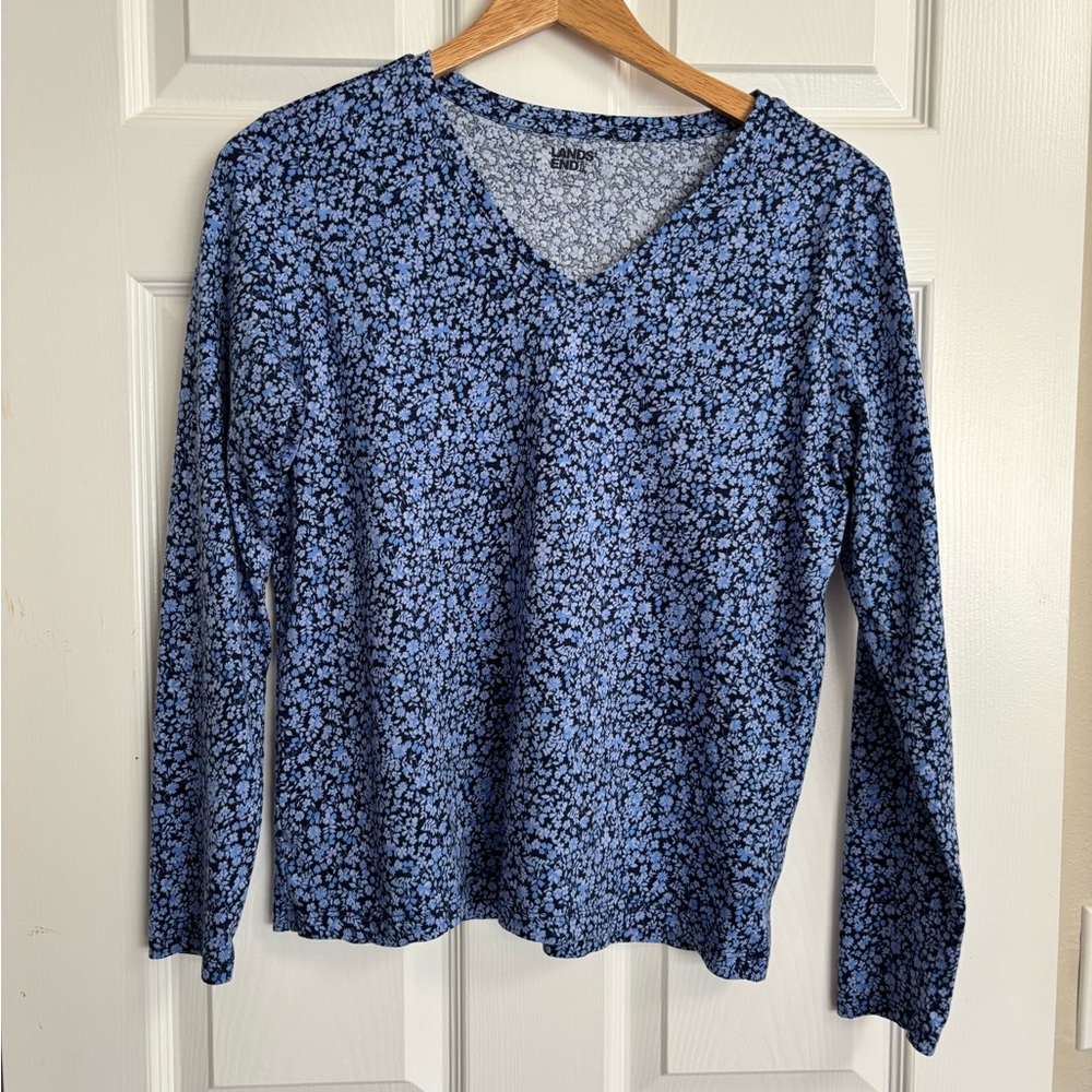 NWOT Land’s End Relaxed Supima Long-Sleeve V-Neck T Shirt